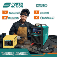 Soudeuse à inverter IGBT MMA de haute puissance Power Action WM500, 20-500A, 340-440V, machine de soudage industrielle avec câbles complets