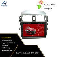 Offre Spéciale Android 10 1G + 16G Autoradio Lecteur Multimédia GPS Navigation Pour Toyota Corolla 2007-2013 2din DVD Quad- Core