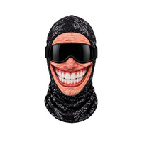 Masque de ski drôle pour homme âgé, masque facial réaliste imprimé en 3D, cagoule intégrale thermique d'hiver pour activités de plein air, vente en gros