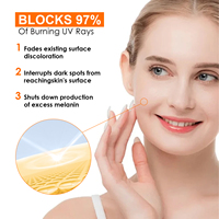 Sérum solaire hydratant et éclaircissant pour le visage, SPF 60, avec logo personnalisé, protection UVA/UVB, écran solaire naturel.