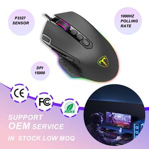 Souris de jeu filaire 15000 DPI, capteur 3327, RGB, USB-C, souris de jeu ergonomique programmable pour <span class=keywords><strong>PC</strong></span> portable - Product Image 1