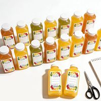Etiquetas Personalizadas Autoadhesivas Ecológicas e Impermeables para Botellas de Jugo de Frutas, Impresión de Etiquetas Personalizadas para Botellas