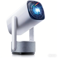 Mini projecteur LED K2-B avec haut-parleur intégré de 6 W, 3 heures d'autonomie, WiFi6 rapide sans fil pour films, musique, divertissement à domicile et en extérieur