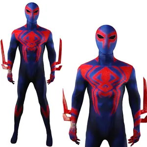स्पाइडर मैन 2099 कॉसप्ले सेट लड़कों के लिए पूरे ब्रह्मांड में हैलोवीन पार्टियों के लिए बॉडीसूट कॉस्टयूम चरित्र-आधारित सूट