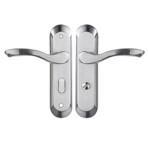 Stainless Steel Lever Lock Keyless Single Tongue Bathroom Door Lock 110-125mm Fit For Wooden Door Contemporary Design - Product Image 3