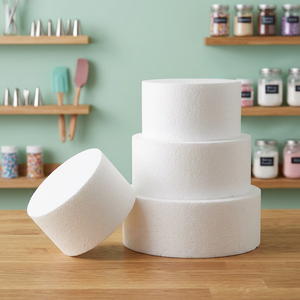 Round Styrofoam Eco-Friendly Cake <b>Dummies</b> with Custom Logo for 16" Wedding Cake Moulds in 4 Sizes (6-12 Inches) - Product Image 3