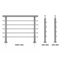 Poteau de balustrade en acier inoxydable 304 316 de haute qualité pour extérieur, balcon, balustre, support de sécurité pour escalier, main courante
