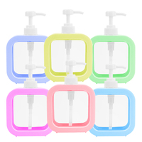 Conteneur cosmétique de forme carrée, savon liquide moussant pour les mains, flacon en plastique pour gel douche, lotion, avec pompe
