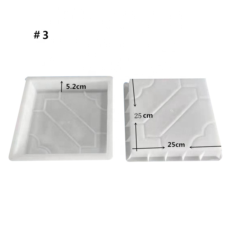 Reusable Pavement Brick Pedestrian Runway Floor Tile Plastic Brick for Paving Stones Smooth Surface Paver Silicon Mold Moulds