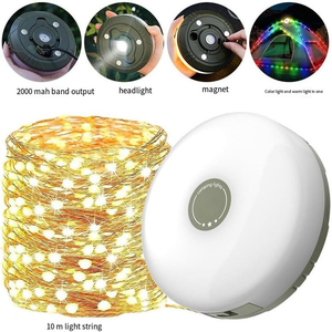 Luci da campeggio per esterni portatili da 100 m da 10m con torcia elettrica a 8 modalità di tipo C USB nero certificata IP44 per <span class=keywords><strong>tenda</strong></span> da giardino - Product Image 5