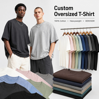 Kaos Pria 300GSM Heavyweight Logo Kustom 100% Katun Combed Oversized Streetwear Kaos Polos Grosir