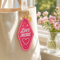 Porte-clés d'affirmation positive en gros, porte-clés d'hôtel en plastique imprimé coloré, porte-clés de motel en acrylique avec LOGO personnalisé
