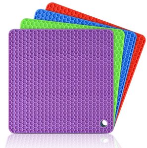 Support de casserole en silicone carré thermique réutilisable et écologique USSE, de qualité alimentaire, avec motif nid d'abeille, design moderne - Product Image 1