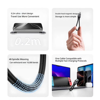 Kabel Data Portabel Dual Type-C Pengisian Daya Super Cepat 240W, untuk Apple dan Huawei, Mendukung Berbagai Pengisian Daya Cepat