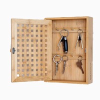 Porte-clés mural multifonctionnel en bois à un seul niveau avec pince et grande capacité pour la décoration de la maison, du salon et de l'entrée