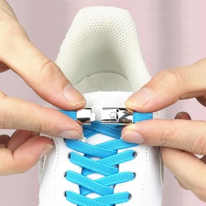 Youki Tùy Chỉnh Thời Trang Chất Lượng Cao Phẳng Dây Giày Kim Loại Khóa Lười Biếng Dây Giày Thiết Lập Đàn Hồi Đàn Hồi Dây Giày - Product Image 2