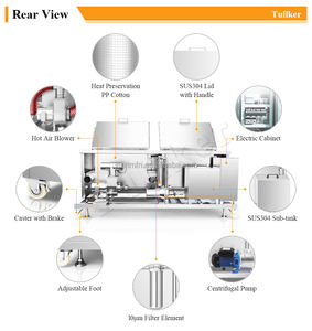 Nettoyeur ultrasonique <span class=keywords><strong>à</strong></span> double réservoir, 220 v, 88l, filtre huile sèche, carbone, élimine les pièces et engrenage, métal - Product Image 4