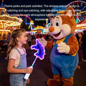 Promotional LED Unicorn Time Tunnel Wand <b>Bulk</b> 15 Inch Infinite <b>Glow</b> <b>Stick</b> 39LEDs 3Modes for Holiday Marketing Giveaway Wholesale - Product Image 3