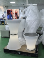 Table de bar haute portable illuminée, table LED, table de bar en plastique lumineuse, table à cocktails LED pour événements