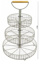 Corbeille à fruits moderne grande à 3 niveaux en métal écologique, multifonctionnelle, au design unique, en fer filé thermolaqué, pour rangement domestique et de table