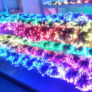 Impermeable Ip67 Led Pixel Ws2811 Luces de Navidad al aire libre 12V 9mm Cadena de luces LED de un solo color