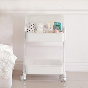 Nuevo Carro de Almacenamiento Móvil Cocomaam de 2 Niveles, Completamente Cerrado, con Tapa, de Plástico, Multifuncional, para Cocina, Baño, Guardería - Product Image 2