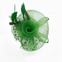 Mini-chapeau en tulle transparent et plumes, style défilé, pour mariée et cérémonie de thé