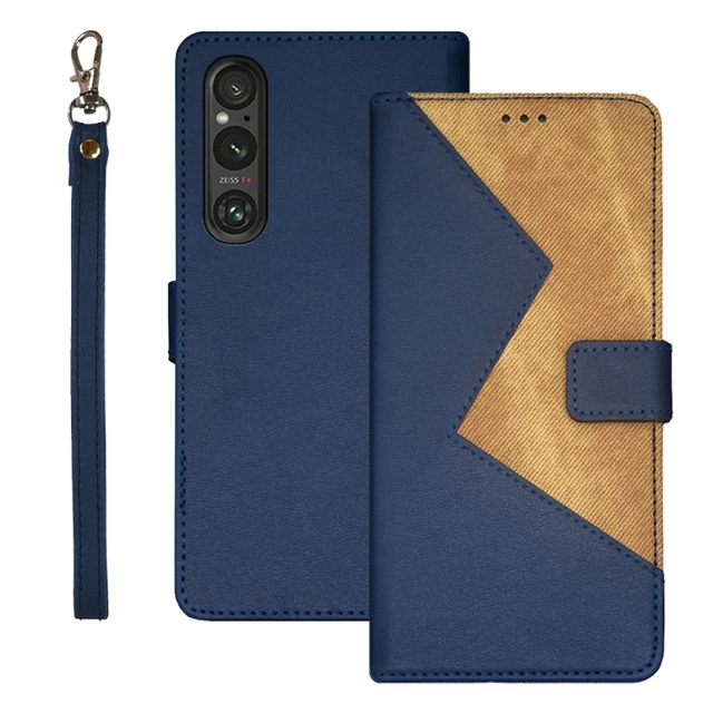For Sony Xperia 1 V Idewei Two-color Splicing Leather Phone Case