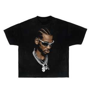 T-Shirt Oversize con Grafica Iced Out Chains, Stile Streetwear Y2K - Product Image 1