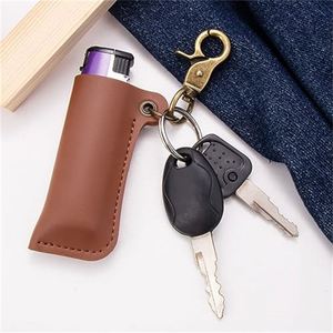 Engraved Leather <b>Lighter</b> Case Keyring Durable PU <b>Lighter</b> Holder Sleeve for Standard <b>Lighters</b> Promotional Gift for Outdoor - Product Image 4