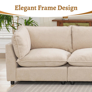 PZCN HOME Ensemble de canapés modulaires 8 pièces au design moderne et à combinaison gratuite Mobilier <span class=keywords><strong>Canapé</strong></span> en forme de U <span class=keywords><strong>Canapé</strong></span> de salon avec <span class=keywords><strong>pouf</strong></span> - Product Image 6