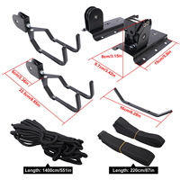 Support de toit en acier avec poulie pour kayak et vélo, rangement suspendu pour garage souterrain, boîte de rangement au plafond, ajustement standard