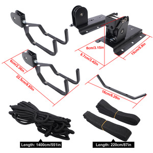 Support <span class=keywords><strong>de</strong></span> <span class=keywords><strong>toit</strong></span> en acier avec poulie pour kayak <span class=keywords><strong>et</strong></span> vélo, rangement suspendu pour garage souterrain, boîte <span class=keywords><strong>de</strong></span> rangement au plafond, ajustement standard - Product Image 2