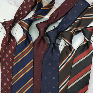 Manufacturer New Arrival <strong>Striped</strong> Wine Red Coffee <strong>Men's</strong> <strong>Suits</strong> Ties Gravatas Classic Many Color Newest - Product Image 3