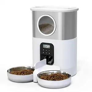 Petwant-Dispensador de comida seca automático para perros y gatos, alimentador inteligente visible para mascotas, 5L, 40 porciones, wifi, aplicación remota