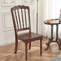 Chaise d'appoint vintage en chêne massif pour restaurant d'hôtel