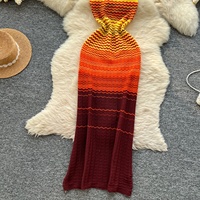 Robes décontractées longues en tricot chic féminin