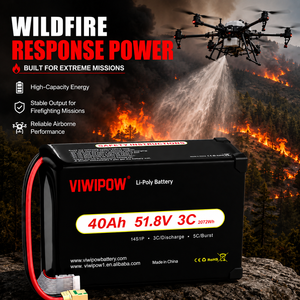 Batterie lithium semi-solide VIWIPOW 350 Wh/kg, 40 Ah, 18S, 66,6 V, vente directe usine, pour drone, prise en charge de la personnalisation OEM - Product Image 1