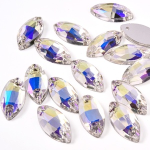 OLeeya Usine Vente en Gros 3A Verre Cristal Clair de Lune Larme Rivoli Cosmique Navette Fantaisie Pierres Coudre sur Strass pour Vêtement - Product Image 5