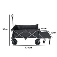 TianJing Sky Chariot pliable en acier au carbone pour camping, pêche, pique-nique, stand de vente, avec roues pivotantes et ouverture arrière, garantie 3 ans