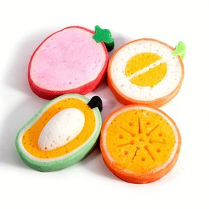 Savon solide personnalisé en forme de fruit infusé d'un savon de bain blanchissant en éponge pour enfants - Product Image 3