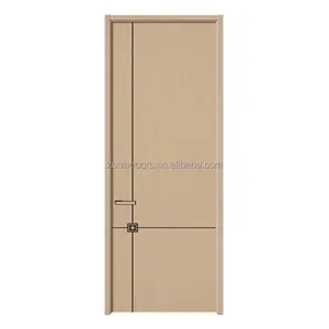 Porte en bois massif au design moderne de luxe Bois naturel avec placage en bois de chêne peint Serrure intelligente étanche pour application dans la salle de bain