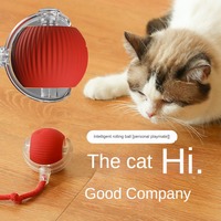 Balle de jeu automatique résistante aux morsures pour chat, jouet interactif avec corde pour l'auto-amusement et le soulagement du stress, fournitures pour animaux de compagnie, balle rebondissante, jouet pour animaux.