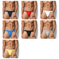 Sous-vêtements pour hommes Sexy Coupe haute Petit triangle Taille basse Grande poche Sports Briefs Respirant Soie glacée Shorts releve-fesses