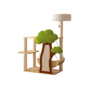 Arbre à chat en bois avec capsule spatiale, maison <span class=keywords><strong>dans</strong></span> <span class=keywords><strong>les</strong></span> <span class=keywords><strong>arbres</strong></span>, balançoire, structure d'escalade pour chat, robuste et durable, très vendu pour <span class=keywords><strong>les</strong></span> familles multi-chats - Product Image 1