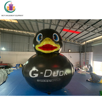 Canard noir gonflable 3mH personnalisé Canard gonflable géant en caoutchouc à vendre Canard gonflable promotionnel
