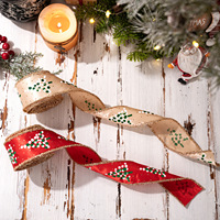 Rollo de Cinta de Satén con Borde de Alambre de 2 Pulgadas, Personalizada e Impresa, para Decoración de Halloween, Bodas, Navidad, Manualidades, Envoltura de Regalos (Moda)