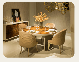 Schienale alto Hotel o sala da pranzo al coperto mobili di lusso di marca nuova gamba in legno sedia da pranzo in pelle singola - Product Image 2