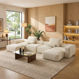 Divano Modulare Componibile Salvaspazio per un'Atmosfera Accogliente - Set Divano Sezionale Senza Struttura per Soggiorno - Product Image 3