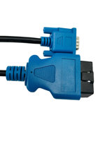 Cable adaptador OBDII J1962, 12V, 24V, 16 pines macho a DB9 hembra, VGA, D-Sub, conductores de cobre de 9 pines, línea de puerto serie RS232